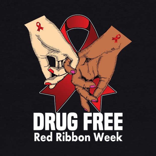 Drug free red ribbon week.. red ribbon gift by DODG99